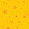 Orange stars pattern on yellow background.