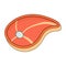 Orange Steak Piece Icon In Flat