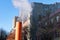 Orange Steam Pipe in the East Village of New York City