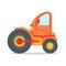 Orange steamroller truck construction machinery colorful cartoon vector Illustration