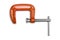 Orange steel clamp tool isolated on white background