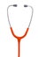 Orange stethoscope headset isolated on white background
