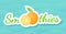 Orange sticker fruit smoothie shake logo graphic