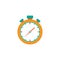 Orange stopwatch flat icon isolated on white. Fast time stop watch, limited offer, deadline symbol