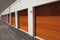 Orange storage garage doors