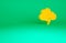 Orange Storm icon isolated on green background. Cloud and lightning sign. Weather icon of storm. Minimalism concept. 3d