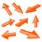 Orange straight 3d arrows