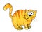Orange, striped funny cats in cartoon style
