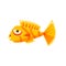 Orange Stripy Phlegmatic Fantastic Aquarium Tropical Fish Cartoon Character