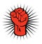 Orange Strong Hand Revolutionary Symbol Illustration Design