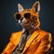 Orange Suit Cheetah: A Vibrant Portrait Of A Stylish Animal