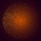 Orange sun abstract background with orange halftone waves in circle form