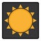 Orange Sun with rays badge suumer icon. Summer badge grey squad with orange sun vector eps10.