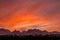 Orange  sunrise and the Menai Suspension Bridge