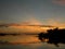 Orange sunset on the amazon river