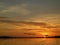 Orange sunset on the amazon river