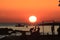 Orange Sunset at Paphos Harbor