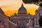 Orange Sunset Street Lights Saint Peter& x27;s Basilica Vatican Rome Italy