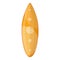 Orange surfboard icon, cartoon style