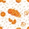 Orange swirling seamless vector background