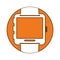 Orange symbol smartwatch button image