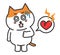 Orange tabby cartoon cat having a heart attack, vector illustration.