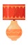 Orange table lamp. Glass work illuminator with red shade for lights, vector illustration