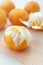 Orange tangerines or mandarins peeled and whole