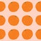 Orange tangerines on a pastel background. Organic fruit seamless pattern.