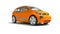 Orange taxi electric car isolated 3d render on white background