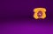 Orange Telephone icon isolated on purple background. Landline phone. Minimalism concept. 3d illustration 3D render