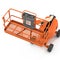 Orange telescopic boom lift on white. 3D illustration