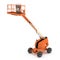 Orange telescopic boom lift on white. 3D illustration