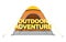 Orange tent with text OUTDOOR ADVENTURE 3D