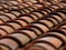 Orange terracotta tiles on the roof of a house