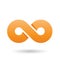 Orange Thick Infinity Symbol Vector Illustration