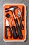 Orange tools box