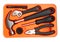 Orange tools box against