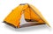 Orange tourist tent with open canopy