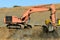 Orange Track Excavator