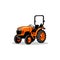 orange tractor isolated vector