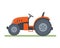 Orange tractor on white background.