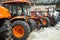 Orange Tractors on Display