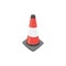 Orange traffic cone sign