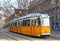 Orange tram in Budapest