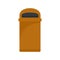 Orange trash box icon, flat style