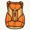 Orange travel backpack template