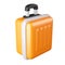 Orange traveling baggage suitcase or travel bag