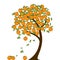 Orange tree. Oranges fruits. Vector