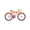 Orange trekking bike, modern bicycle vector Illustration